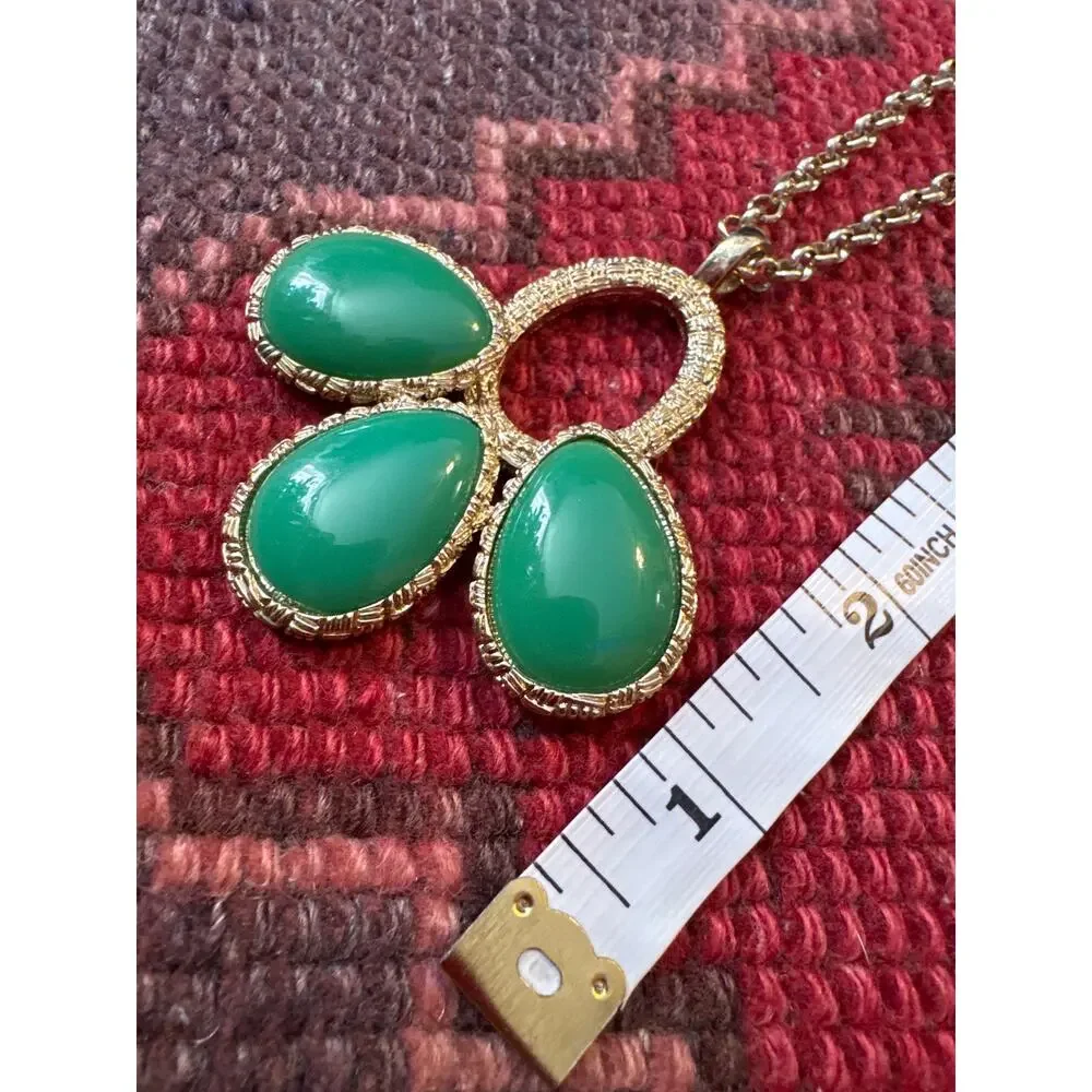 Vintage Coldwater Creek Statement Necklace‎ Green Gold-Tone Fashion Jewelry